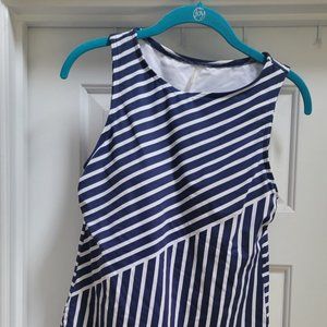 Landsend Navy and White Tankini Top